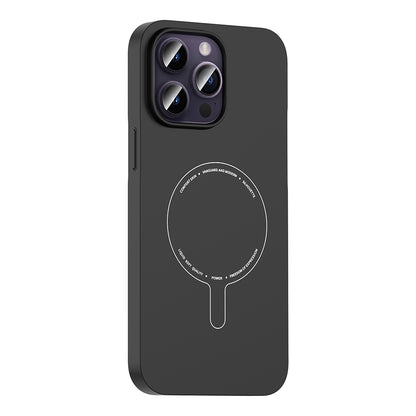 iPhone 14 Pro Max Kılıf M-Safe Şarj Özellikli Kamera Korumalı MNC Elio Sert PC Kapak - Derin Mor