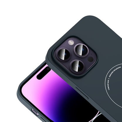 iPhone 14 Pro Max Kılıf M-Safe Şarj Özellikli Kamera Korumalı MNC Elio Sert PC Kapak - Lacivert