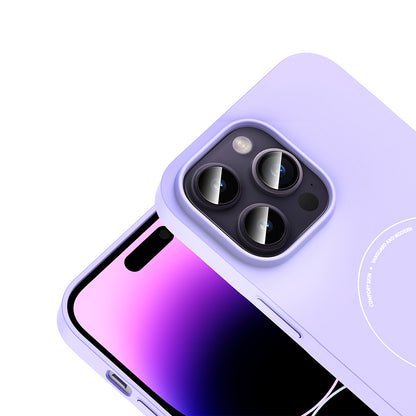 iPhone 14 Pro Max Kılıf M-Safe Şarj Özellikli Kamera Korumalı MNC Elio Sert PC Kapak - Lila
