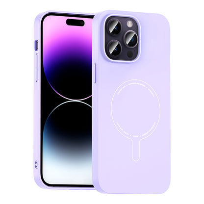 iPhone 14 Pro Max Kılıf M-Safe Şarj Özellikli Kamera Korumalı MNC Elio Sert PC Kapak - Lila