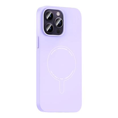 iPhone 14 Pro Max Kılıf M-Safe Şarj Özellikli Kamera Korumalı MNC Elio Sert PC Kapak - Lila