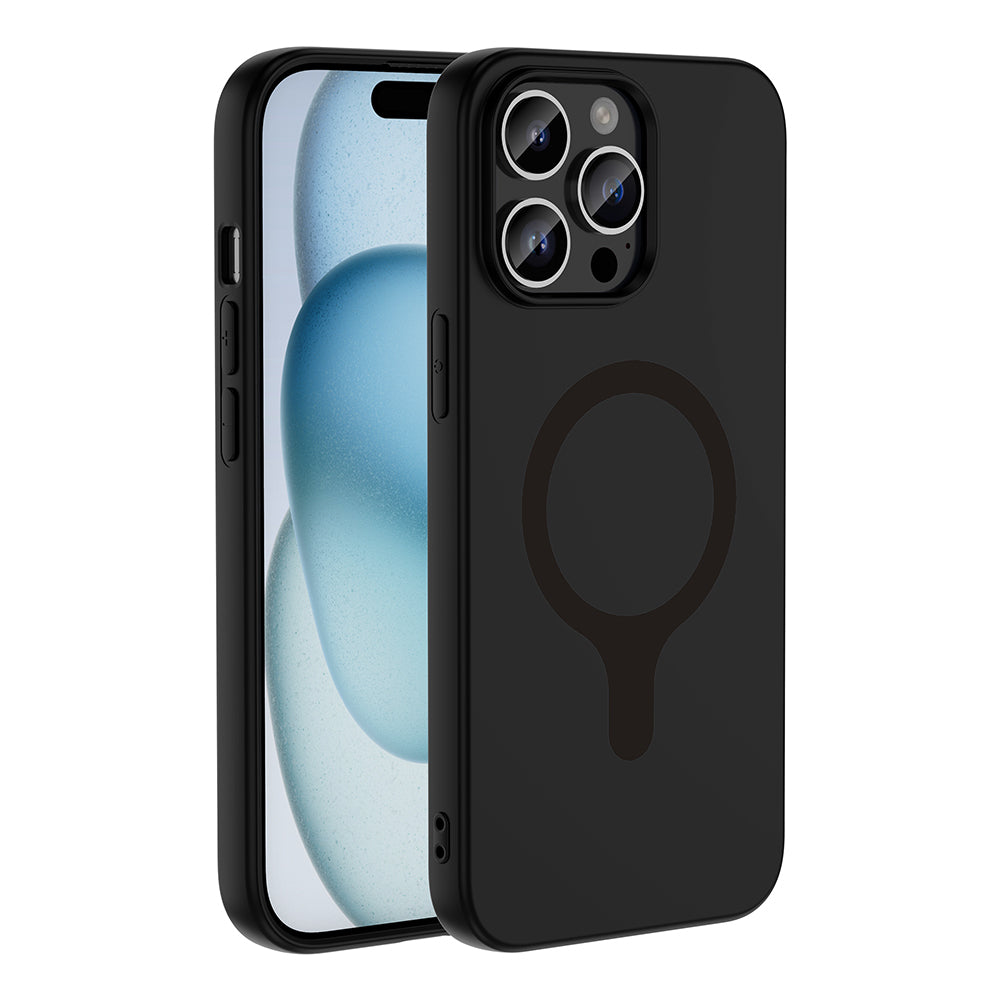 iPhone 14 Pro Max Kılıf M-Safe Şarj Özellikli MNC Aris Silikon Kapak - Siyah