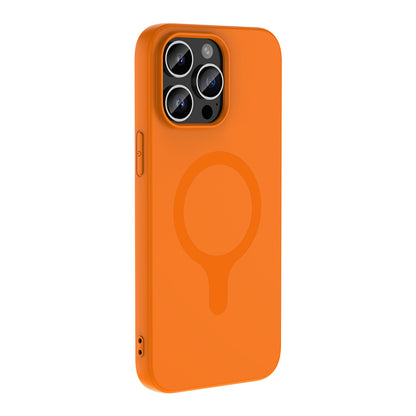 iPhone 14 Pro Max Kılıf M-Safe Şarj Özellikli MNC Aris Silikon Kapak - Turuncu