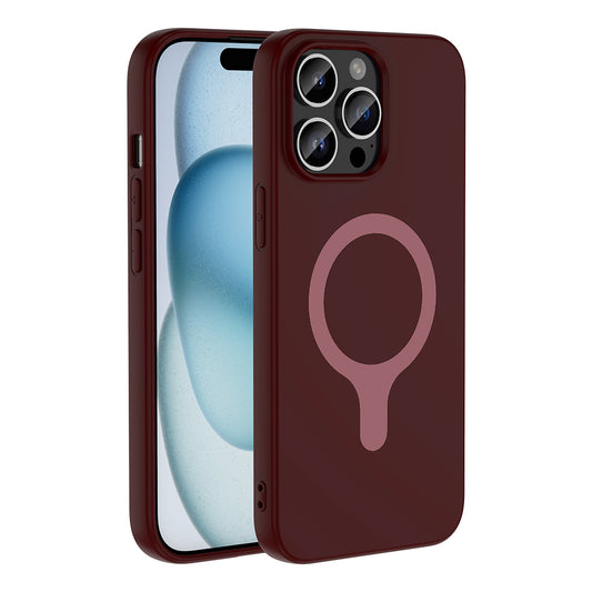 iPhone 14 Pro Max Kılıf M-Safe Şarj Özellikli MNC Aris Silikon Kapak - Mürdüm