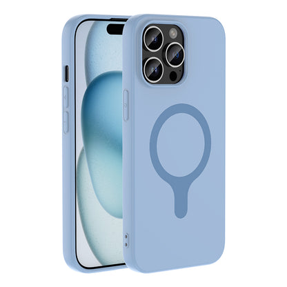 iPhone 14 Pro Max Kılıf M-Safe Şarj Özellikli MNC Aris Silikon Kapak - Baby Blue
