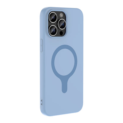 iPhone 14 Pro Max Kılıf M-Safe Şarj Özellikli MNC Aris Silikon Kapak - Baby Blue