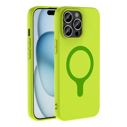 iPhone 14 Pro Max Kılıf M-Safe Şarj Özellikli MNC Aris Silikon Kapak - Yeşil