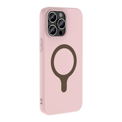 iPhone 14 Pro Max Kılıf M-Safe Şarj Özellikli MNC Aris Silikon Kapak - Açık Pembe