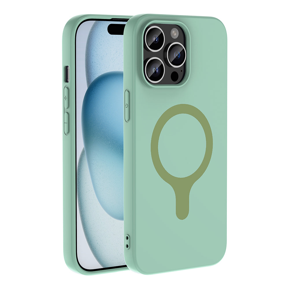 iPhone 14 Pro Max Kılıf M-Safe Şarj Özellikli MNC Aris Silikon Kapak - Turkuaz