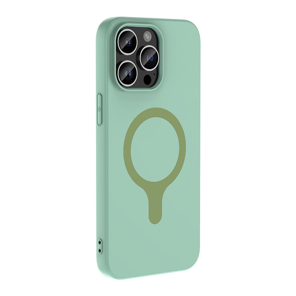iPhone 14 Pro Max Kılıf M-Safe Şarj Özellikli MNC Aris Silikon Kapak - Turkuaz
