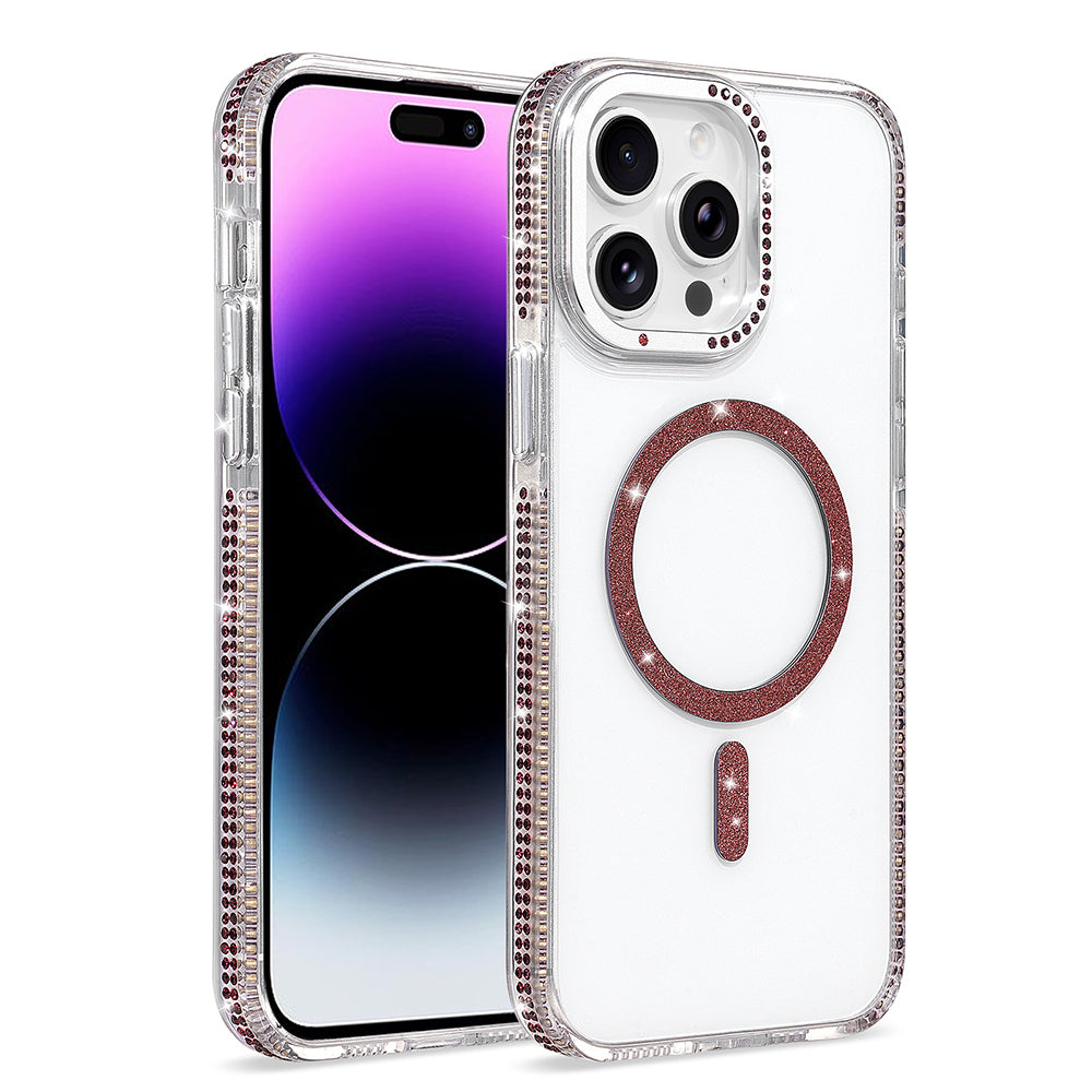 iPhone 14 Pro Max Kılıf M-safe Şarj Özellikli MNC Tera Silikon Kapak - Mürdüm