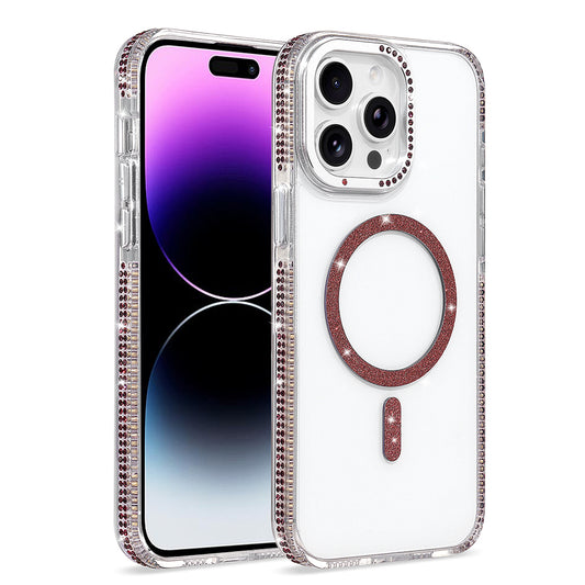 iPhone 14 Pro Max Kılıf M-safe Şarj Özellikli MNC Tera Silikon Kapak - Mürdüm