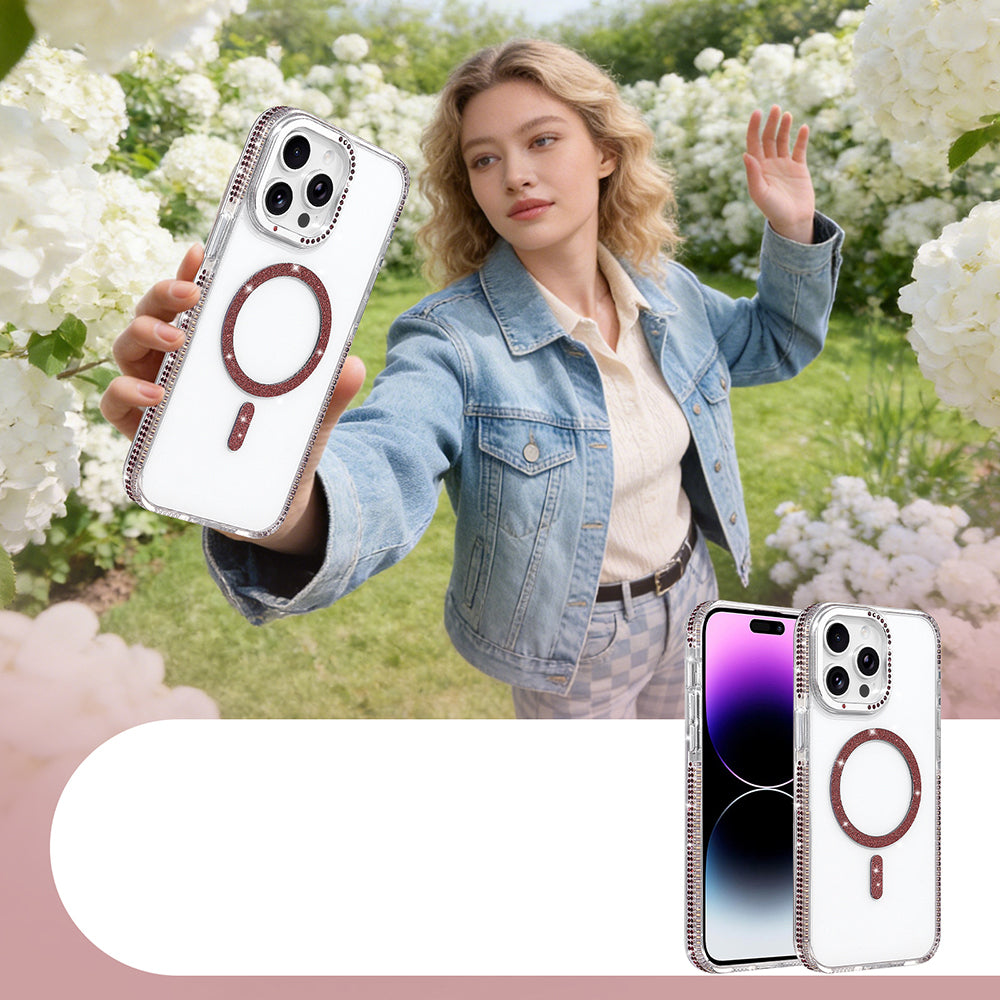 iPhone 14 Pro Max Kılıf M-safe Şarj Özellikli MNC Tera Silikon Kapak - Mürdüm