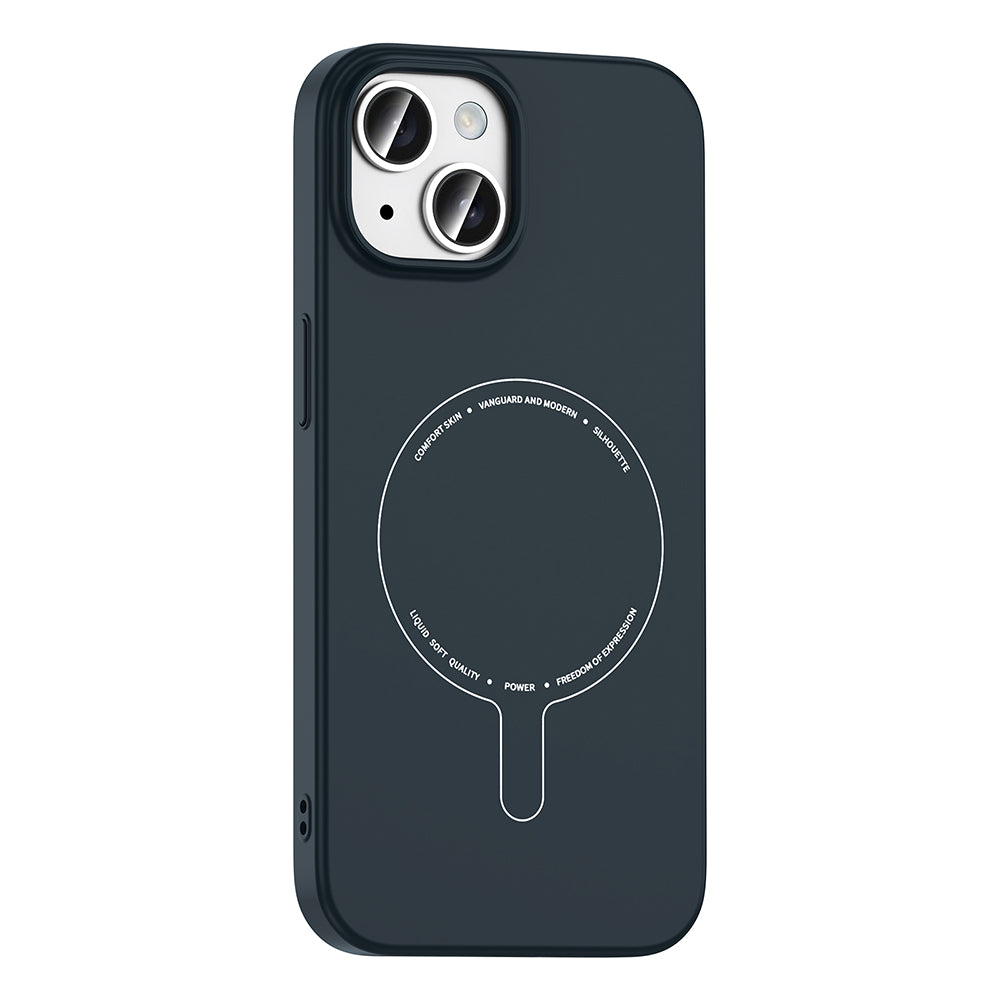 iPhone 15 Kılıf M-Safe Şarj Özellikli Kamera Korumalı MNC Elio Sert PC Kapak - Lacivert