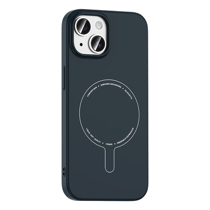 iPhone 15 Kılıf M-Safe Şarj Özellikli Kamera Korumalı MNC Elio Sert PC Kapak - Lacivert