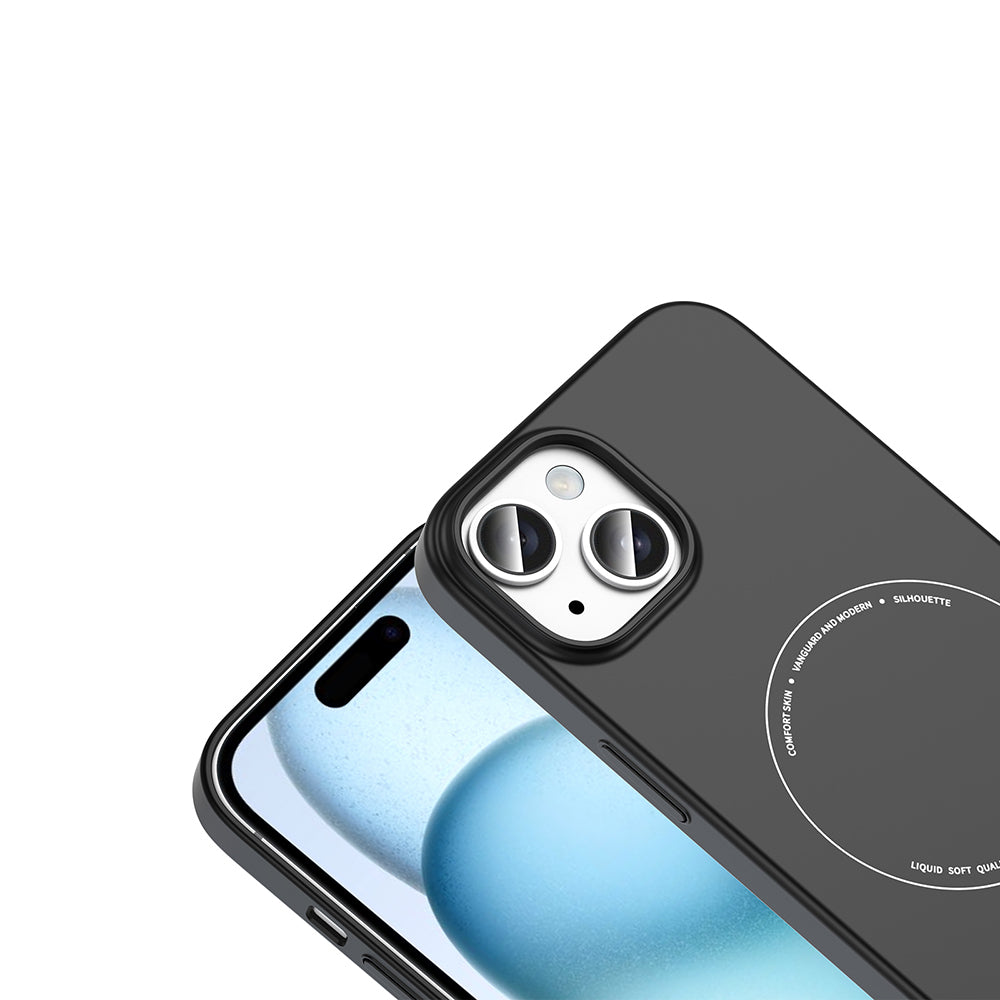 iPhone 15 Kılıf M-Safe Şarj Özellikli Kamera Korumalı MNC Elio Sert PC Kapak - Turuncu