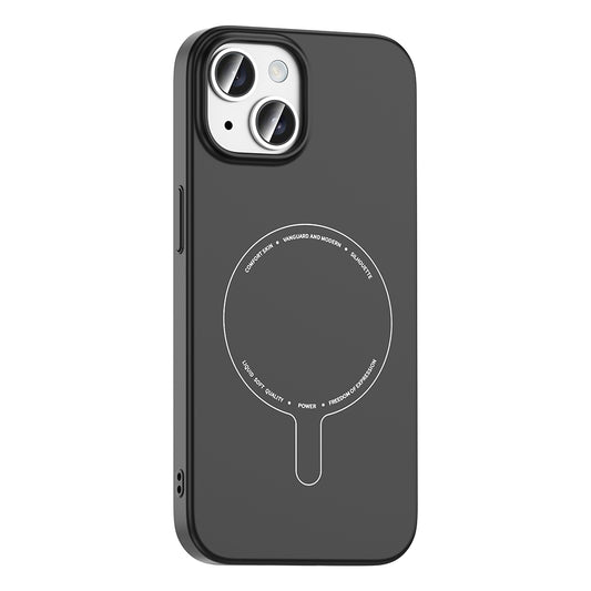 iPhone 15 Kılıf M-Safe Şarj Özellikli Kamera Korumalı MNC Elio Sert PC Kapak - Siyah