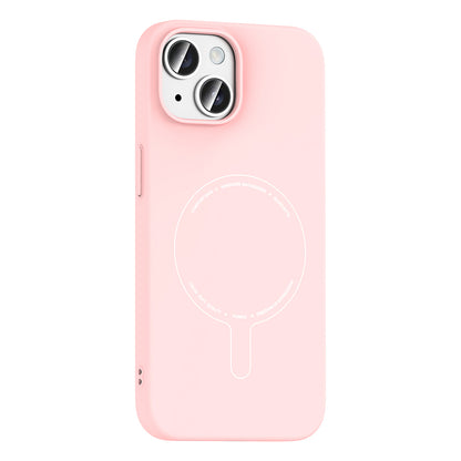iPhone 15 Kılıf M-Safe Şarj Özellikli Kamera Korumalı MNC Elio Sert PC Kapak - Açık Pembe
