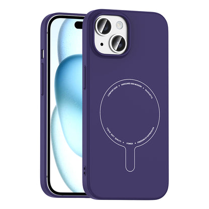 iPhone 15 Kılıf M-Safe Şarj Özellikli Kamera Korumalı MNC Elio Sert PC Kapak - Derin Mor