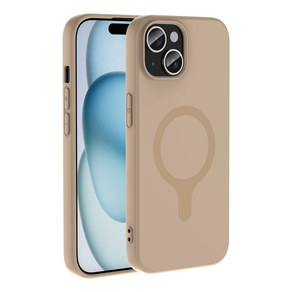 iPhone 15 Kılıf M-Safe Şarj Özellikli MNC Aris Silikon Kapak - Siyah