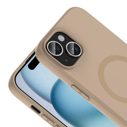 iPhone 15 Kılıf M-Safe Şarj Özellikli MNC Aris Silikon Kapak - Turuncu