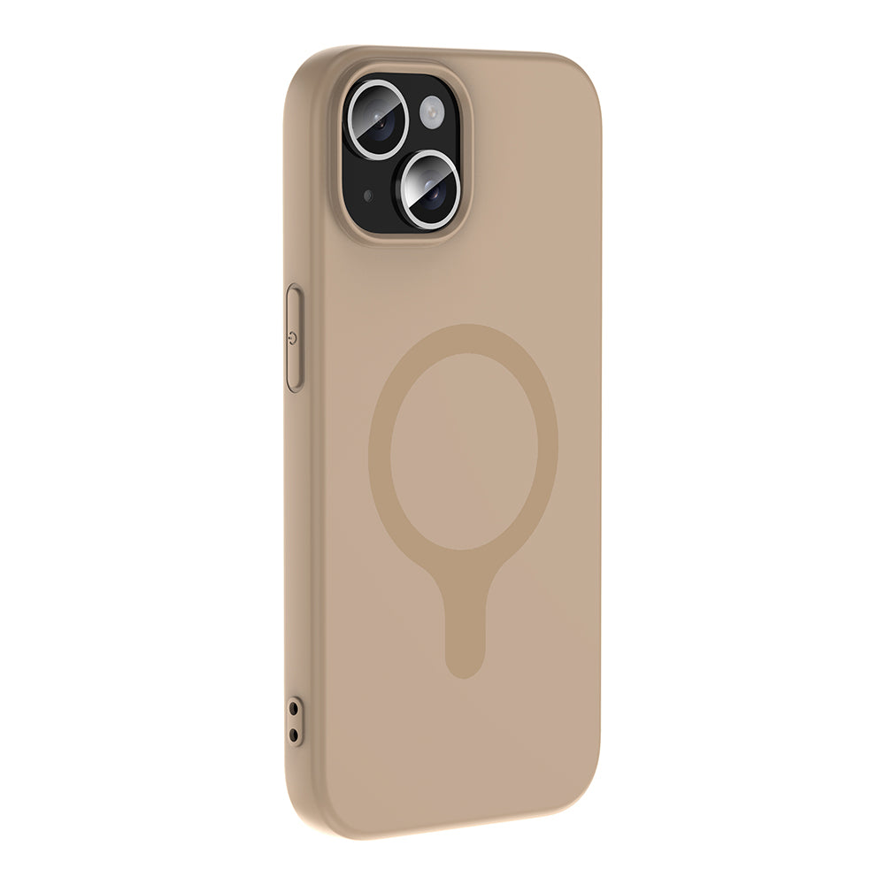 iPhone 15 Kılıf M-Safe Şarj Özellikli MNC Aris Silikon Kapak - Açık Pembe