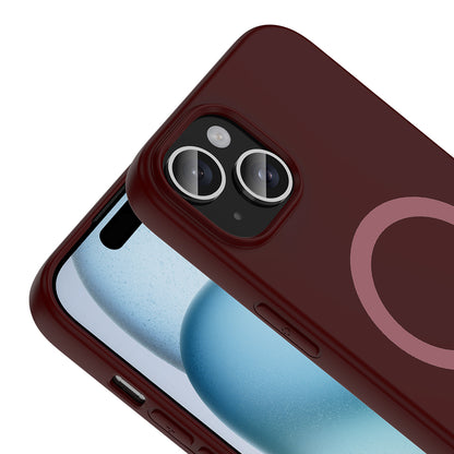 iPhone 15 Kılıf M-Safe Şarj Özellikli MNC Aris Silikon Kapak - Mürdüm
