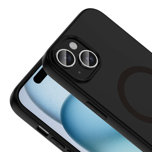 iPhone 15 Kılıf M-Safe Şarj Özellikli MNC Aris Silikon Kapak - Siyah