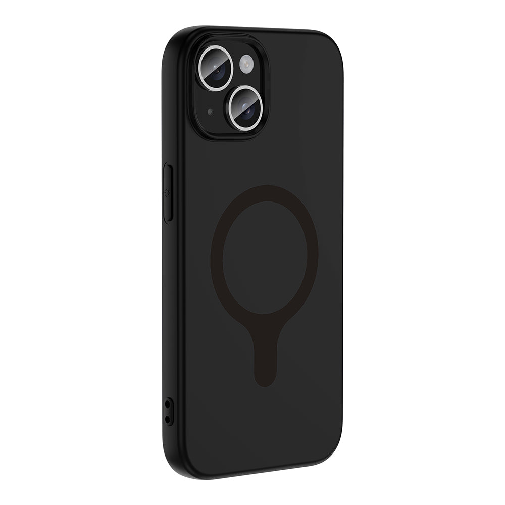 iPhone 15 Kılıf M-Safe Şarj Özellikli MNC Aris Silikon Kapak - Siyah