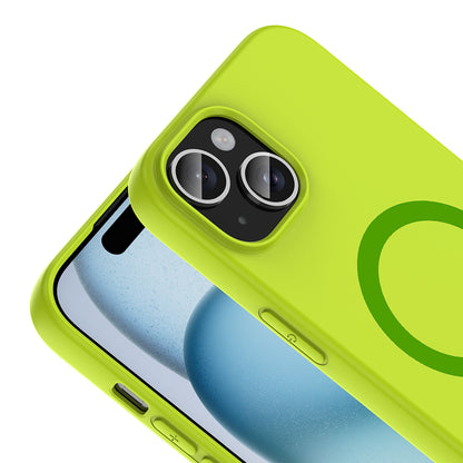 iPhone 15 Kılıf M-Safe Şarj Özellikli MNC Aris Silikon Kapak - Yeşil