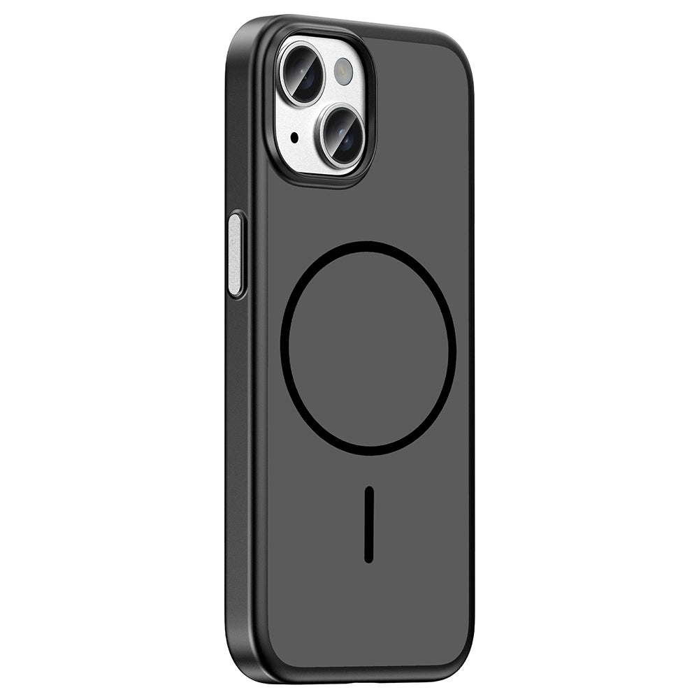 iPhone 15 Kılıf M-Safe Şarj Özellikli MNC Lora PC Kapak - Siyah