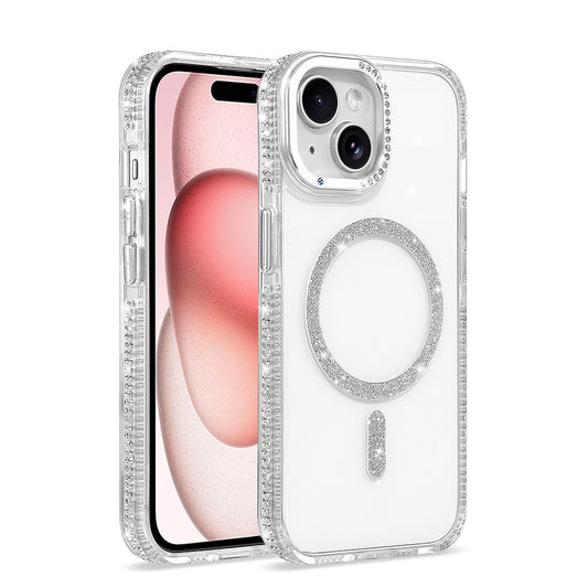 iPhone 15 Kılıf M-safe Şarj Özellikli MNC Tera Silikon Kapak - Şeffaf