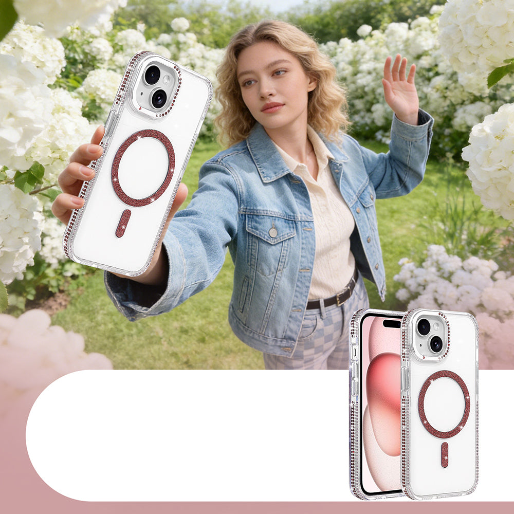 iPhone 15 Kılıf M-safe Şarj Özellikli MNC Tera Silikon Kapak - Mürdüm