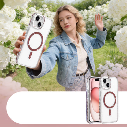 iPhone 15 Kılıf M-safe Şarj Özellikli MNC Tera Silikon Kapak - Mürdüm