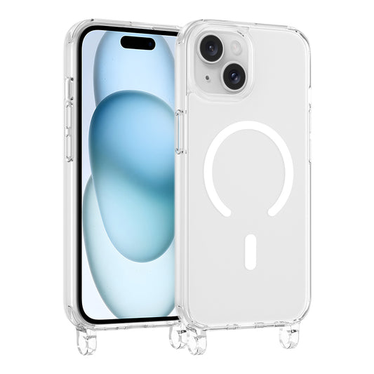 iPhone 15 Kılıf M-safe Şarj Özellikli MNC X-Rop Kapak - Şeffaf