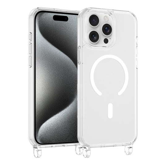 iPhone 15 Pro Max Kılıf M-safe Şarj Özellikli MNC X-Rop Kapak - Şeffaf