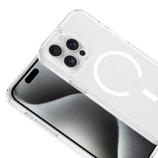 iPhone 15 Pro Max Kılıf M-safe Şarj Özellikli MNC X-Rop Kapak - Şeffaf