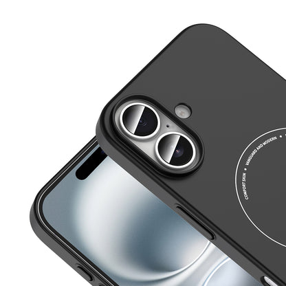 iPhone 16 Kılıf M-Safe Şarj Özellikli Kamera Korumalı MNC Elio Sert PC Kapak - Derin Mor