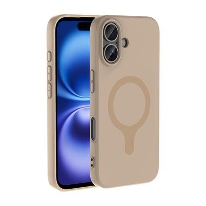 iPhone 16 Kılıf M-Safe Şarj Özellikli MNC Aris Silikon Kapak - Sarı