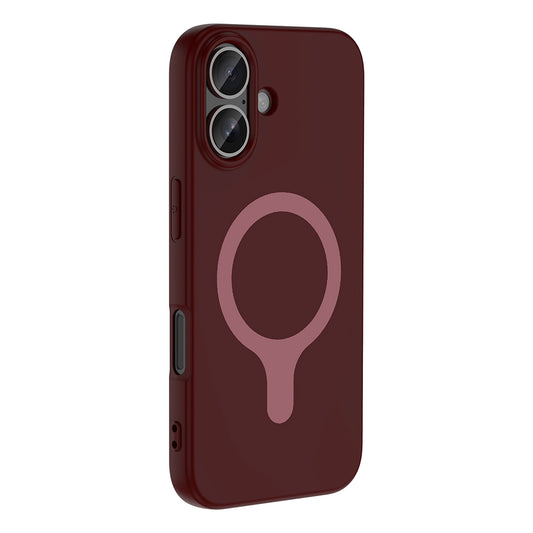 iPhone 16 Kılıf M-Safe Şarj Özellikli MNC Aris Silikon Kapak - Mürdüm