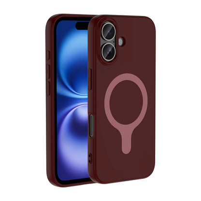 iPhone 16 Kılıf M-Safe Şarj Özellikli MNC Aris Silikon Kapak - Mürdüm