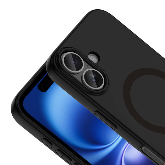 iPhone 16 Kılıf M-Safe Şarj Özellikli MNC Aris Silikon Kapak - Siyah