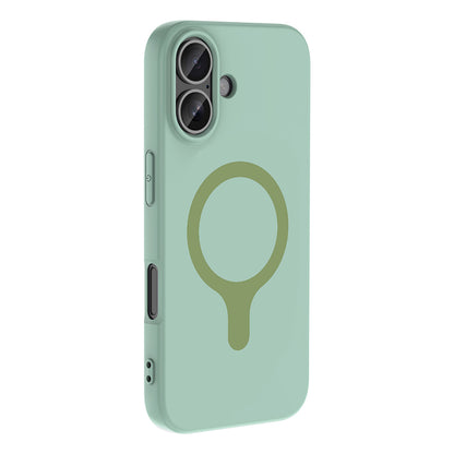 iPhone 16 Kılıf M-Safe Şarj Özellikli MNC Aris Silikon Kapak - Turkuaz