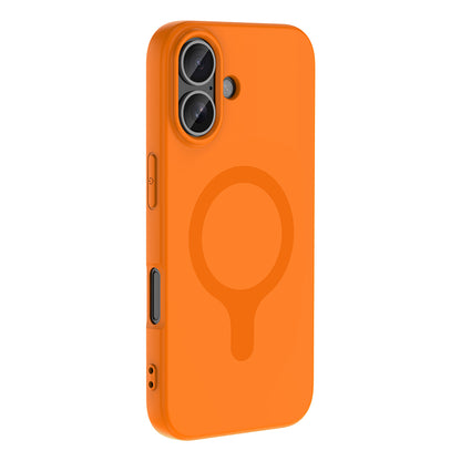 iPhone 16 Kılıf M-Safe Şarj Özellikli MNC Aris Silikon Kapak - Turuncu