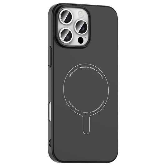 iPhone 16 Pro Kılıf M-Safe Şarj Özellikli Kamera Korumalı MNC Elio Sert PC Kapak - Siyah