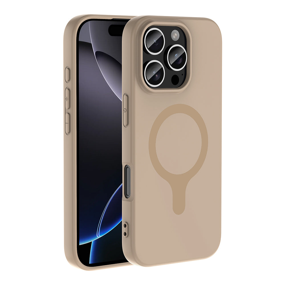 iPhone 16 Pro Kılıf M-Safe Şarj Özellikli MNC Aris Silikon Kapak - Baby Blue