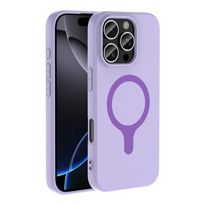 iPhone 16 Pro Kılıf M-Safe Şarj Özellikli MNC Aris Silikon Kapak - Lila