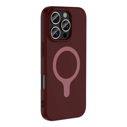 iPhone 16 Pro Kılıf M-Safe Şarj Özellikli MNC Aris Silikon Kapak - Mürdüm