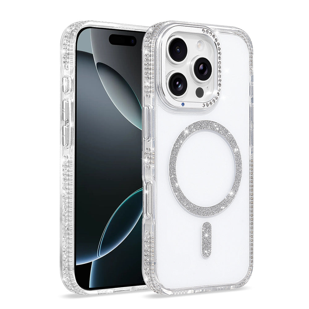 iPhone 16 Pro Kılıf M-safe Şarj Özellikli MNC Tera Silikon Kapak - Şeffaf