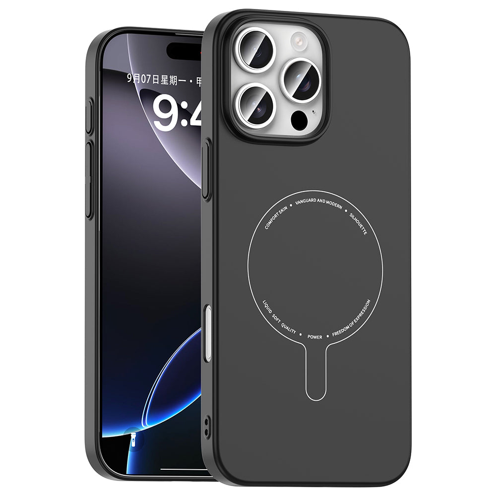 iPhone 16 Pro Max Kılıf M-Safe Şarj Özellikli Kamera Korumalı MNC Elio Sert PC Kapak - Lila